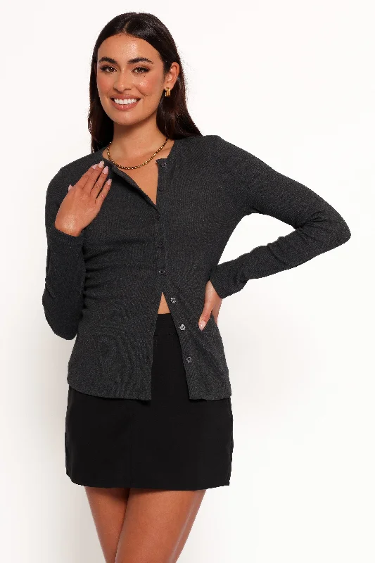 Modern Romance Jessa Knit Top - Charcoal