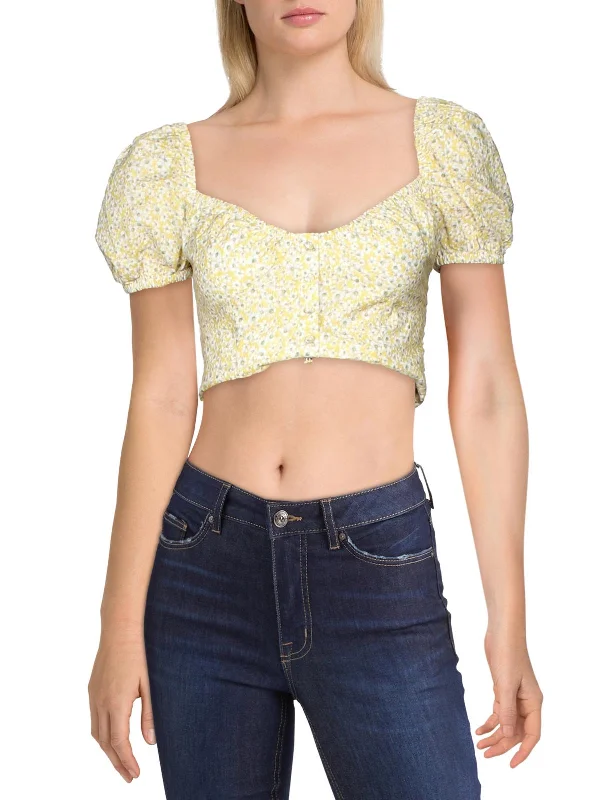 Wardrobe Update Christie Womens Floral Off-The-Shoulder Top