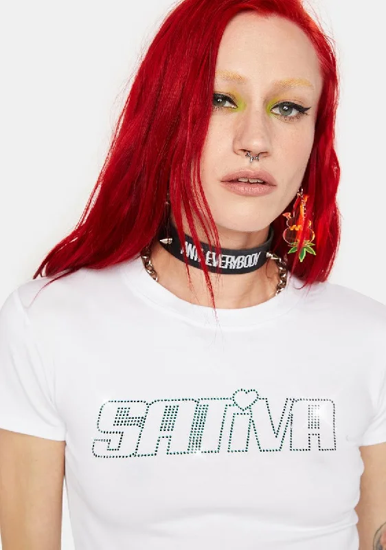 Beat The Heat In Tropical Styles Sativa Rhinestone Crop Tee