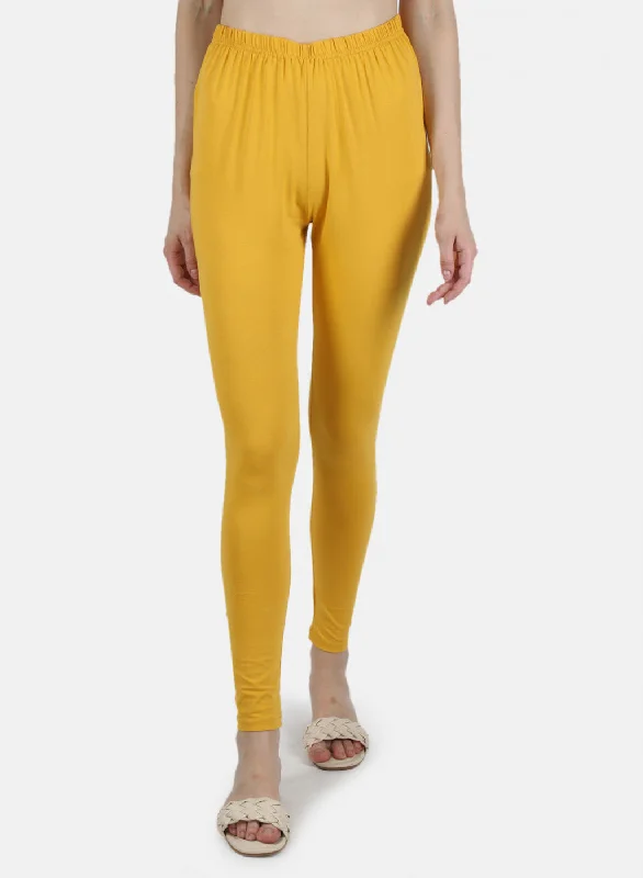 Versatile Wardrobe Essentials Women Mustard Plain Legging