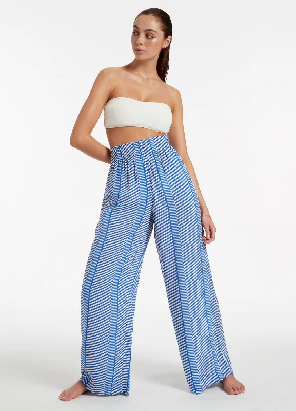 Dive Into Trendy Women's Fashion Amoudi Wide Leg Pants - Sapphire