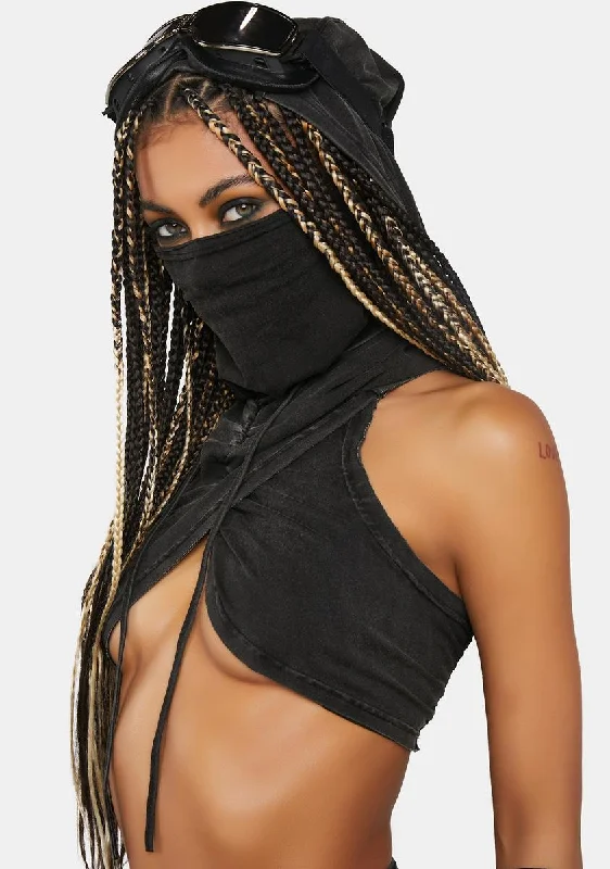 Evening Looks Compression Hooded Crop Top