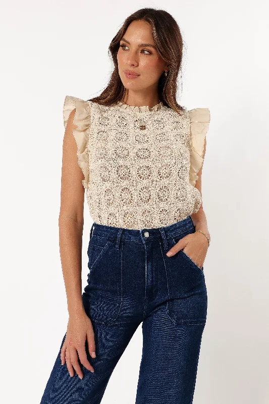 End Of Season Clearance Fiona Knit Top - Natural