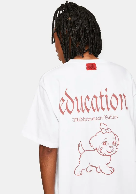 Fashion Forward White Education Graphic Tee