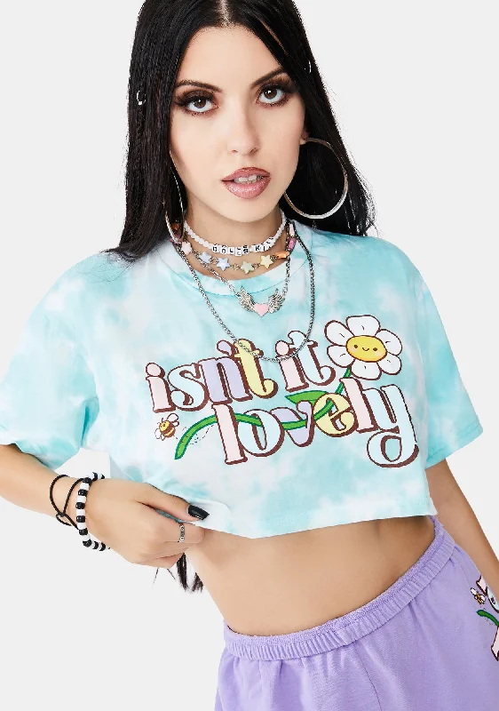 Fashion Forward Femininity Lovely Tie Dye Crop Tee