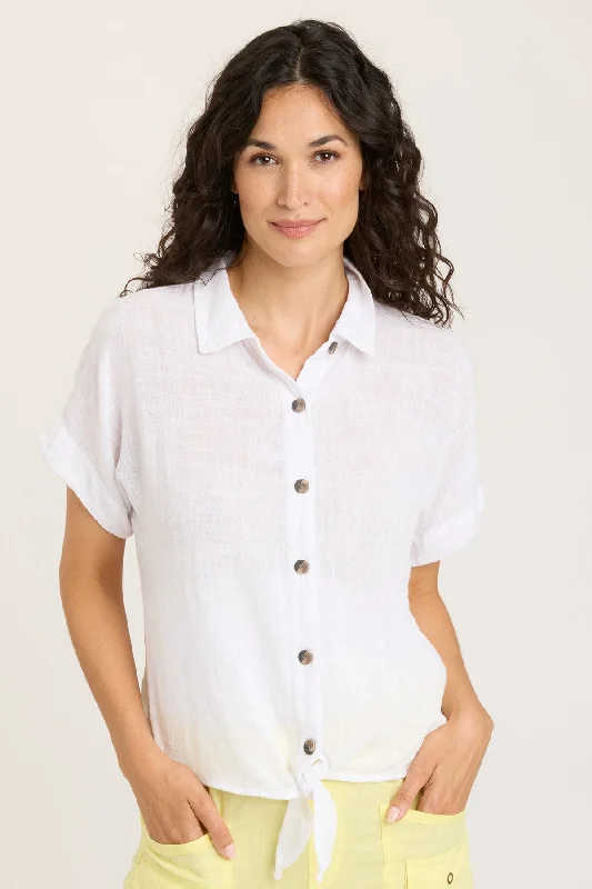 Comfort Centric Apparel Gauze Teagan Tie Top