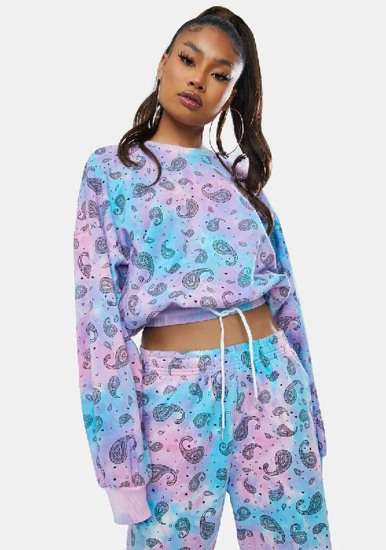 Today Only Got A Feelin' Tie Dye Paisley Sweatshirt