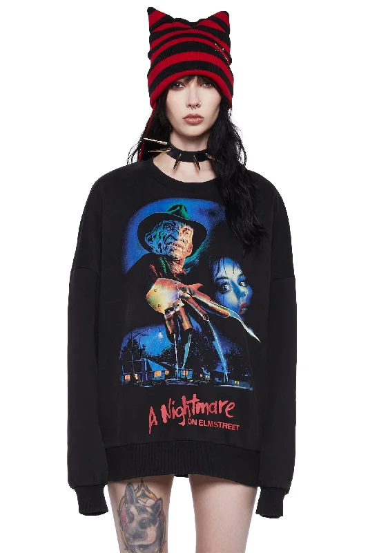 Elegant Contour New Nightmares Oversized Sweatshirt