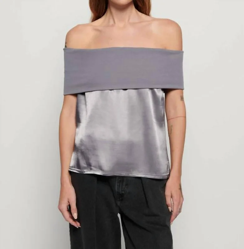 Daily Deals Vera Off The Shoulder Top In Smoke