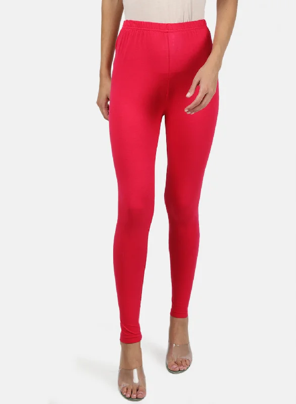 Trendy Attire For Her Womens Red Plain Legging