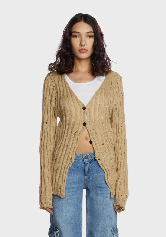 Earthy Tones Don't Look Back Knit Cardigan