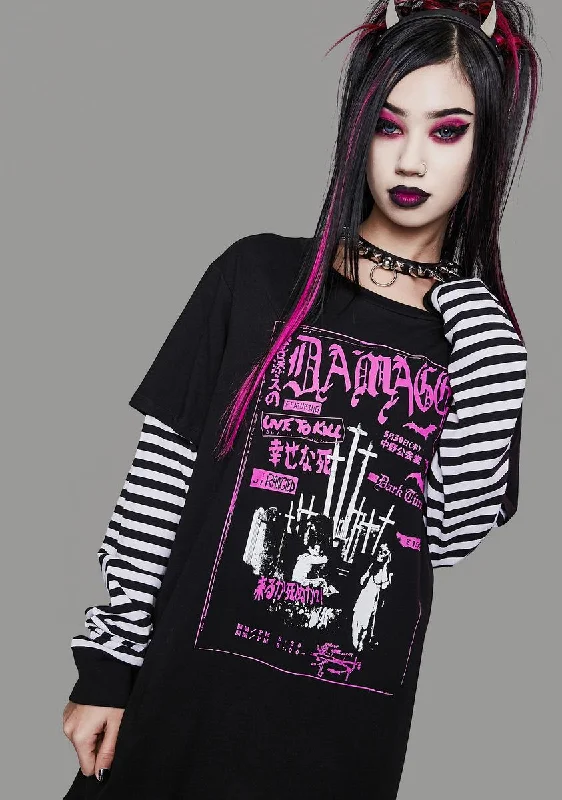 Fashion Deal Damage World Tour Layered Graphic Tee