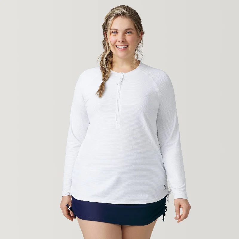 Elevated Style Women's Plus Size SunFree Quarter Zip UPF Sunshirt