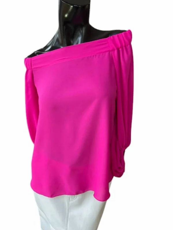 Season Sale Off Shoulder Top In Ultra Pink