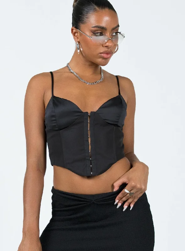 Earthy Tones Palisade Corset Top Black