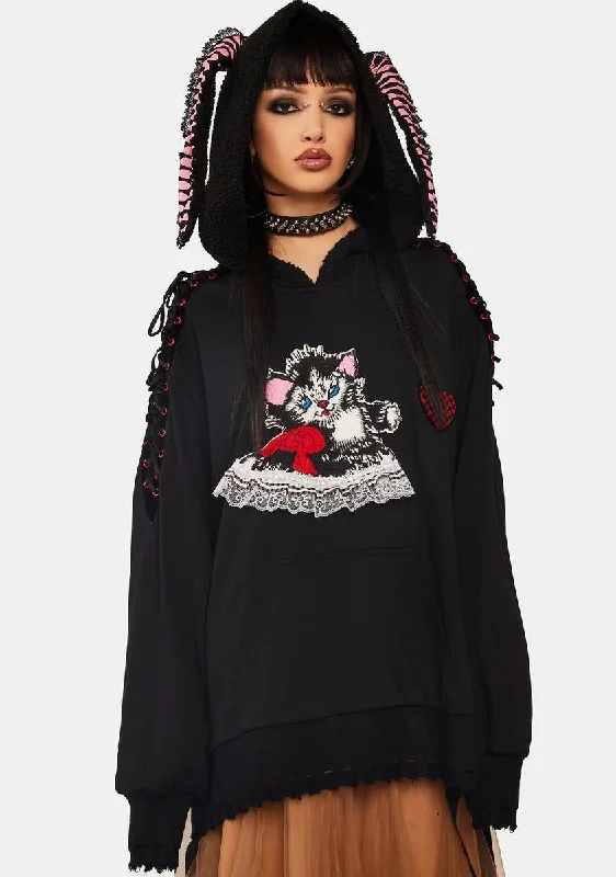 Trend Alert Cute Long Ears Graphic Hoodie