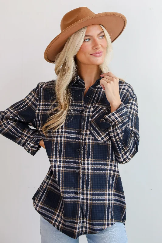 Casual Chic FINAL SALE - Seasonal Concept Blue Plaid Flannel