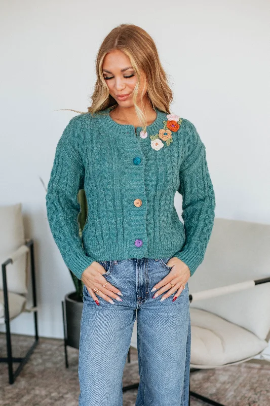 Classic Charm Elma Cable Knit Cardigan