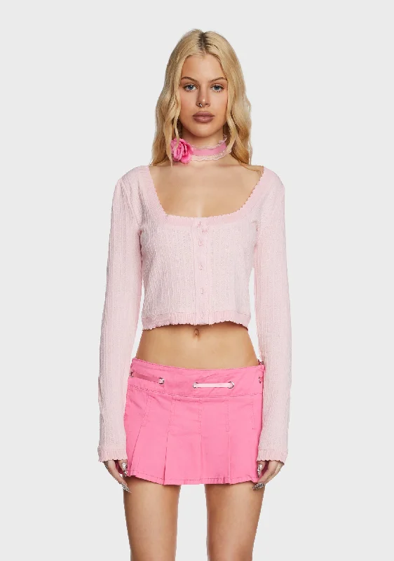 Stylish Statements Smashing Fashion Knit Cardigan - Pink