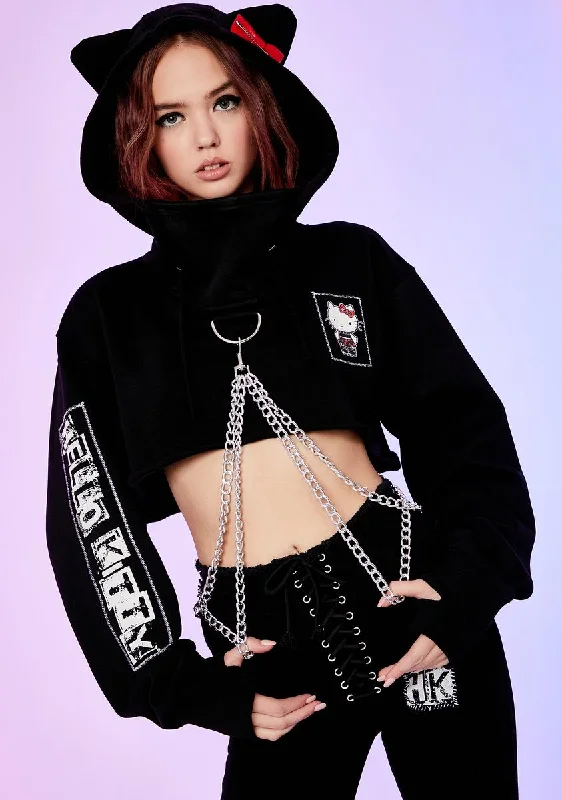 Boutique Styles Playtime Anarchy Cropped Hoodie