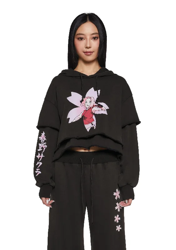 Luxe Women's Fashion Sakura Cropped Hoodie