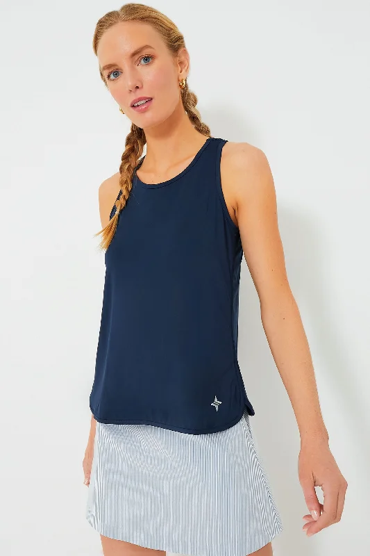 Season Offer Navy Cane Racerback Ellen Tank