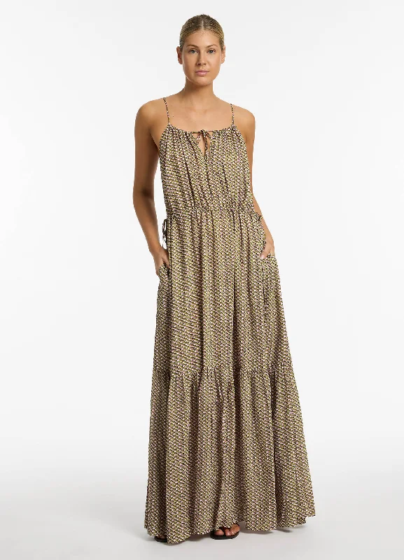 Save On Inspired Styles Infinity Drawcord Maxi Dress - Kelp