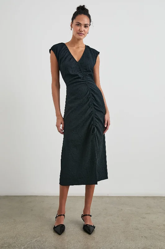 Cutting Edge Fashion AUREN DRESS - BLACK JACQUARD