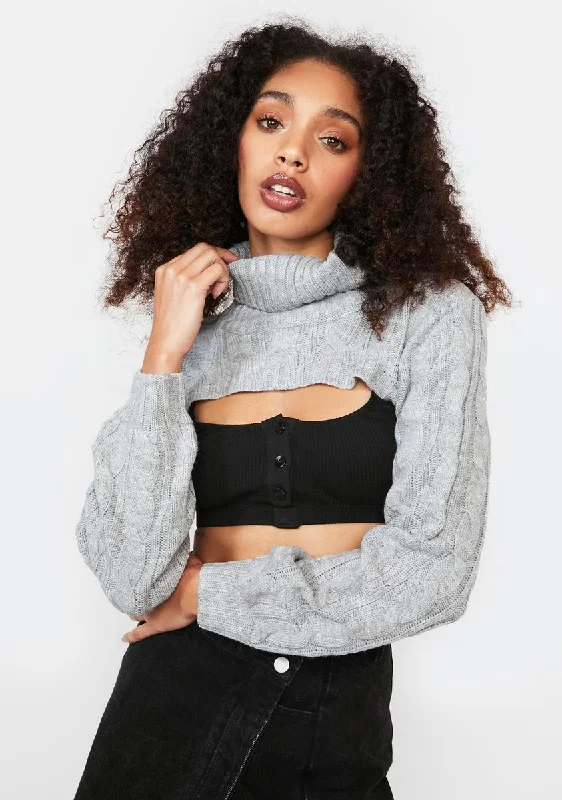 Evening Elegance Just Too Cute Knit Shrug Top