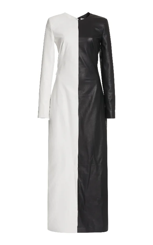 Stylish Basics Currie Dress in Black & White Nappa Leather