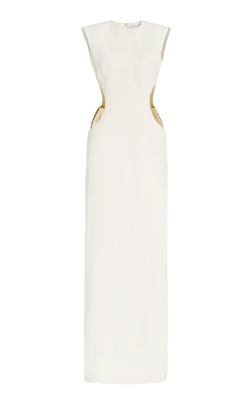 Style Redefined Faith Dress in Ivory Silk Wool Cady