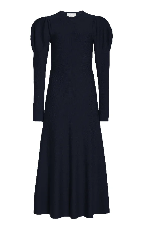 Break Fashion Norms Hannah Knit Maxi Dress in Dark Navy Merino Wool Cashmere