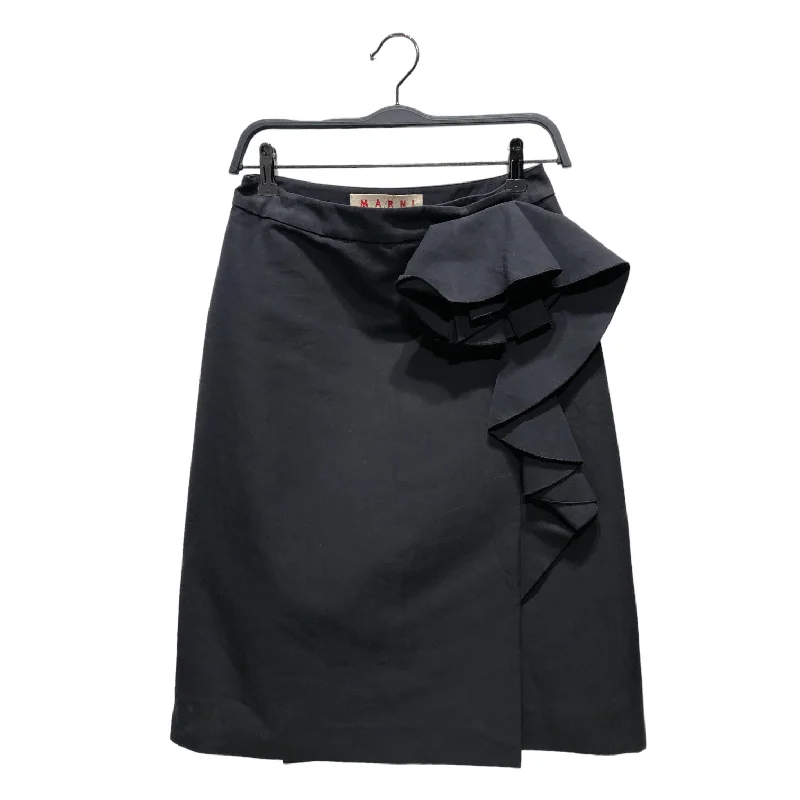 Fresh Styles, Fresh Deals MARNI/Skirt/40/Cotton/BLK/MARNI SIDE FRILL