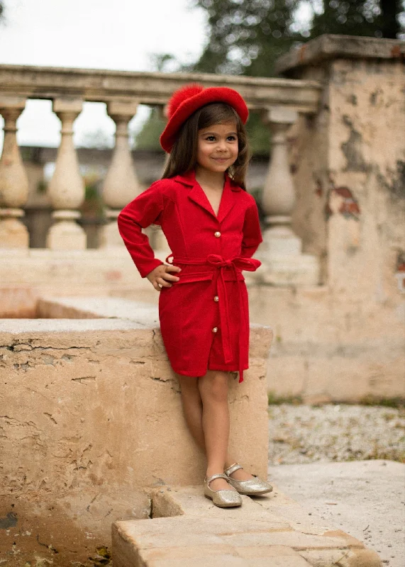 Disco - Inspired Retro Dance Look Bossy Diva Kids Blazer Red