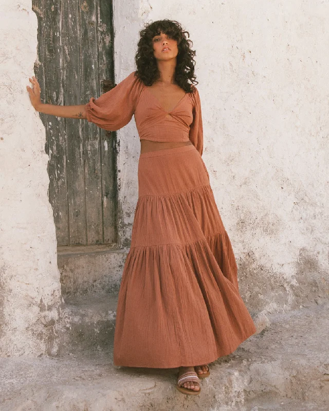 Ethnic Cultural Event Wear Del Sole Maxi Skirt - Sweet Tea