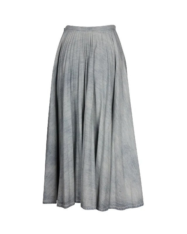 Trendy Clothing Sale Dior Pleated Midi Length Skirt in Light Blue Denim