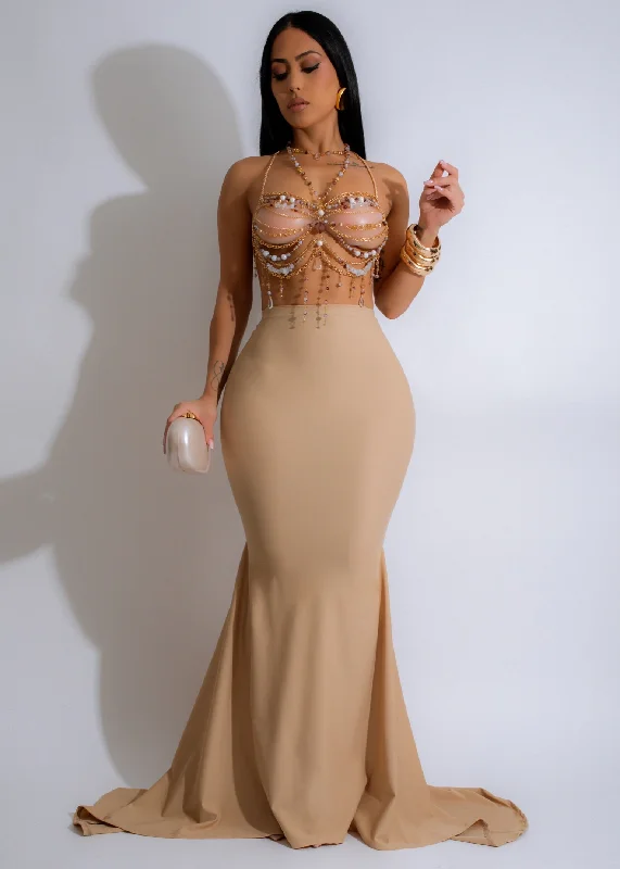 Limited Stock Diva Exclusive Mermaid Skirt Nude