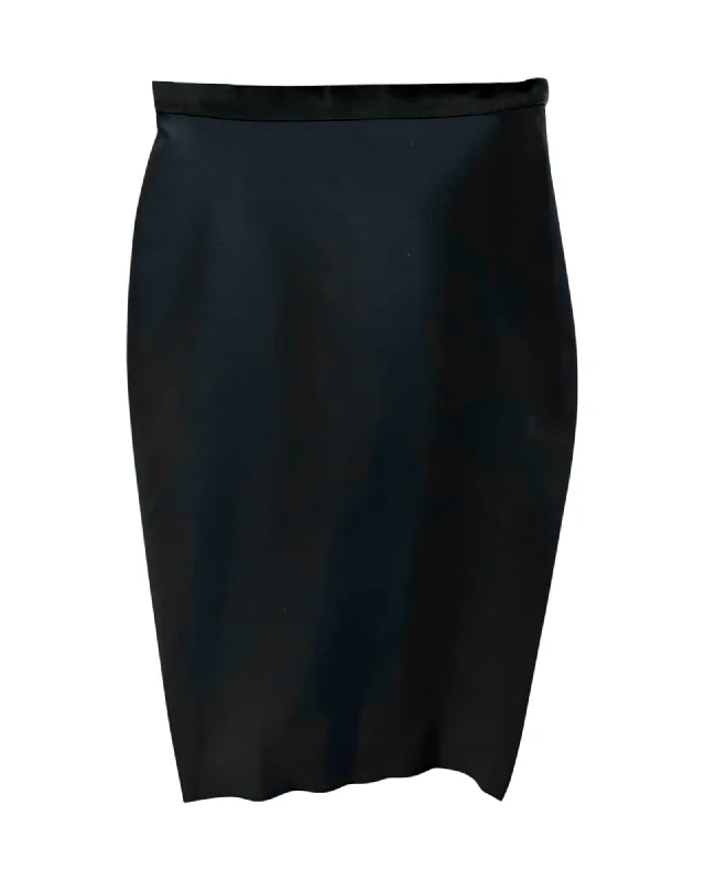 Budget Friendly Fashion Lanvin Pencil Skirt in Navy Blue Polyamide