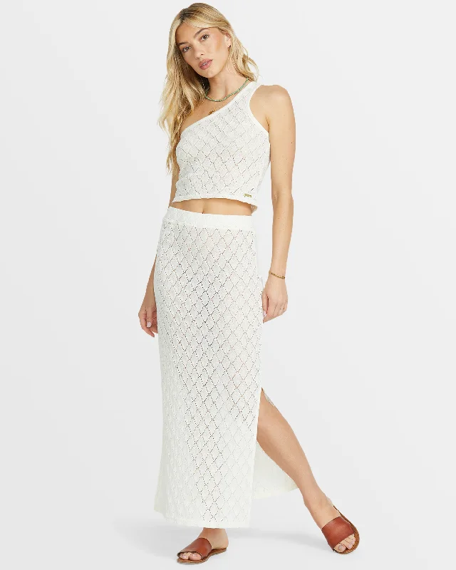 Comfortable Clothes Only You Midi Skirt - Salt Crystal