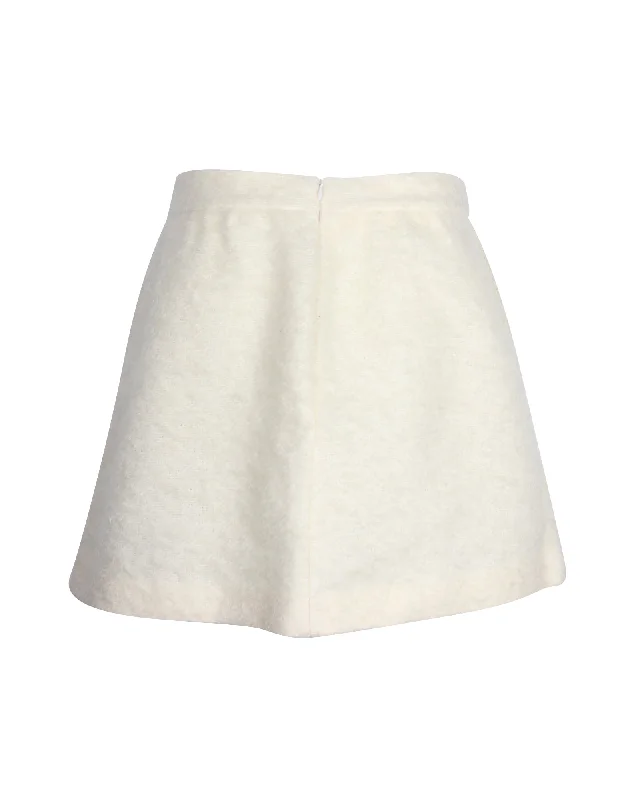 Fashionista Favorites Red Valentino Bouclé Mini Skirt in Ecru Mohair