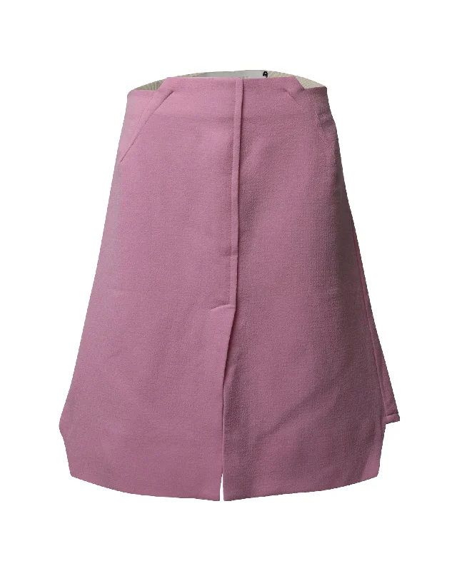 Business Casual Outfits Roland Mouret Hagen Midi Skirt in Pastel Pink Wool