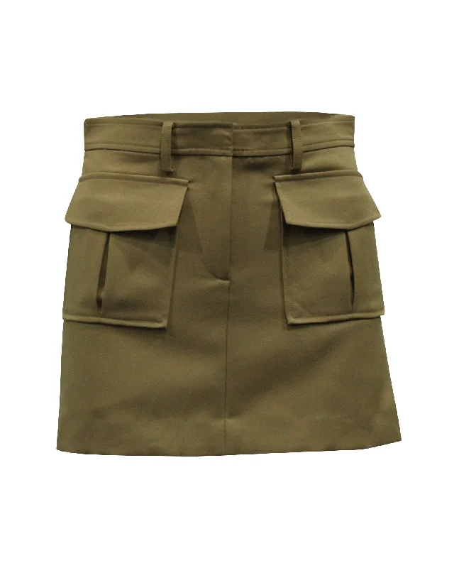 Season Offer Theory Pocket Mini Skirt in Beige Polyester