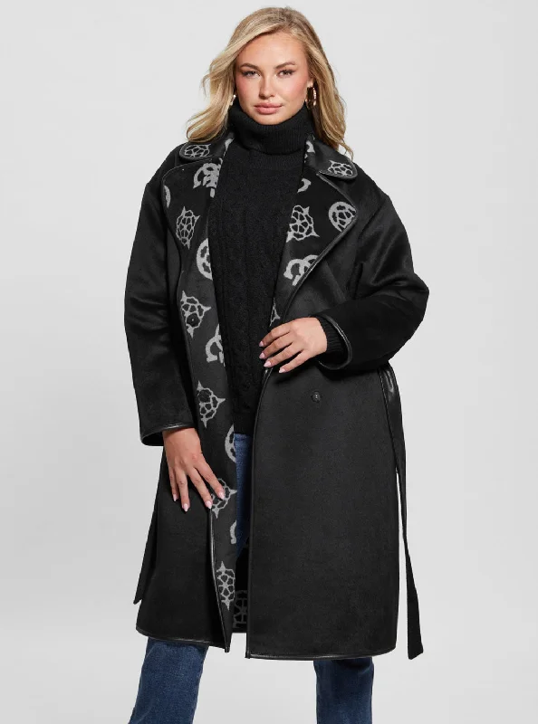 Evening Elegance Black Ludovica Logo Coat