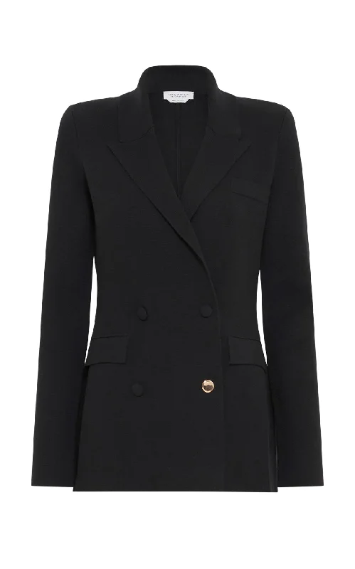 Feminine Flow Bowen Knit Jacket in Black Wool