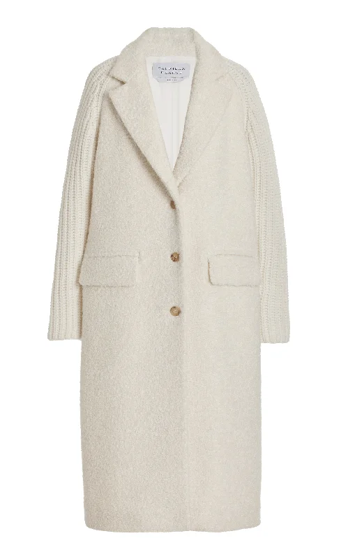 Special Offers Charles Coat in Ivory Recycled Cashmere Boucle