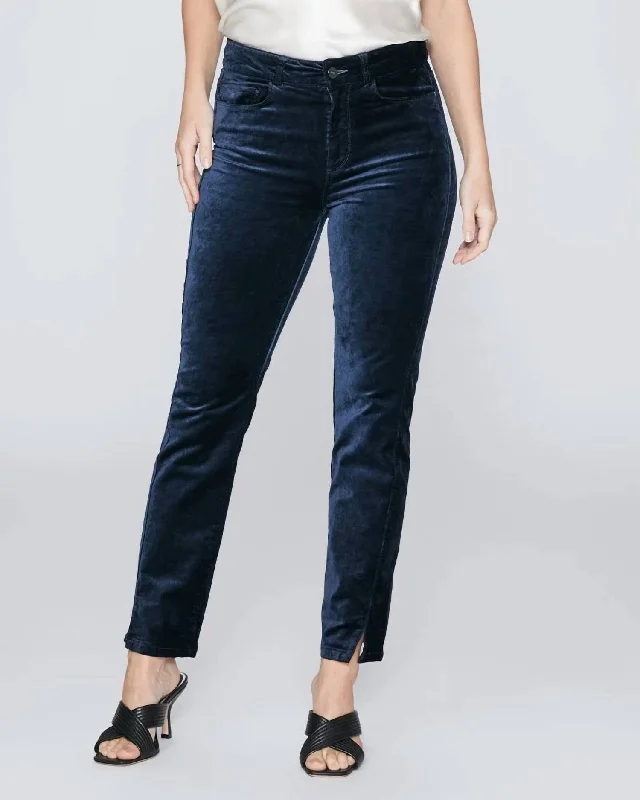 Limited Time Cindy Twisted Seam Pants In Deep Navy Velvet