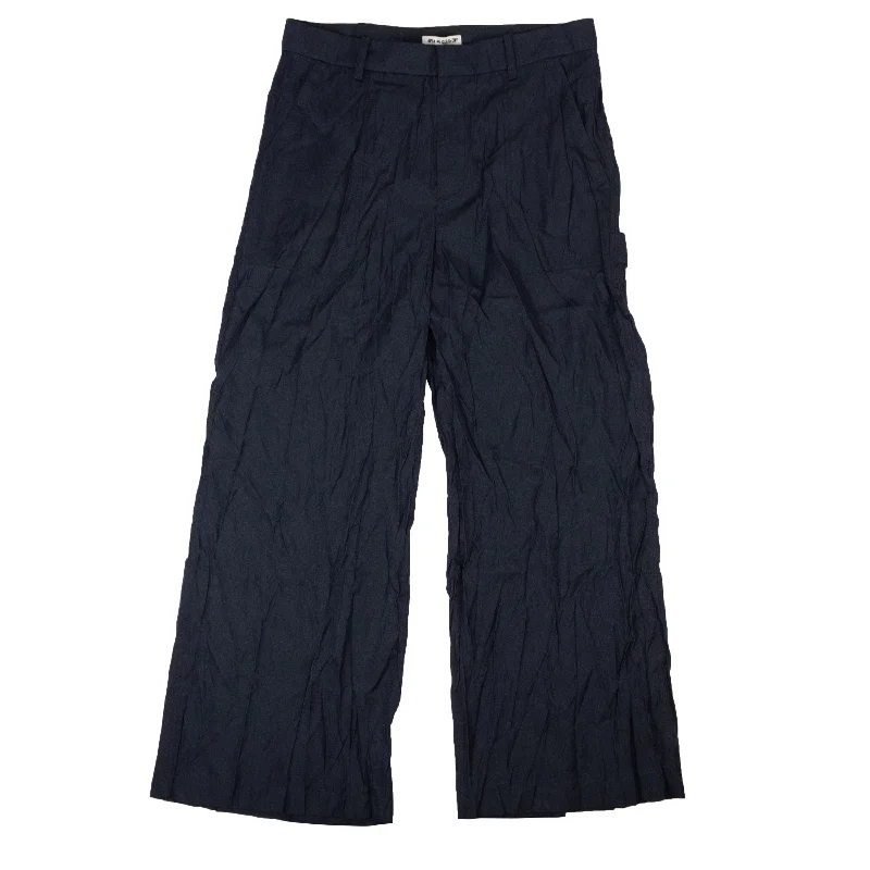 Relaxed Style Collegiate Navy Silky Carpenter Pants