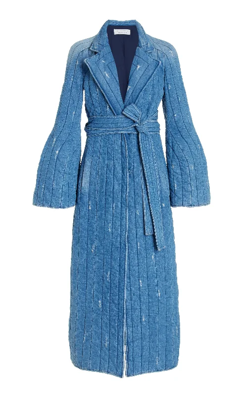 Hot Brand Discounts Dalloway Coat in Light Blue Recycled Cotton Linen Denim