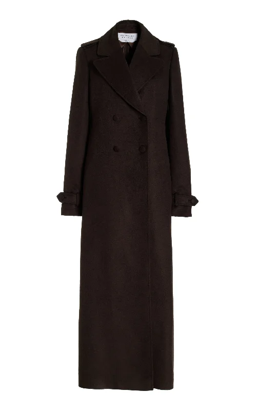 Flash Sale Starts Houstt Trench Coat in Chocolate Winter Silk