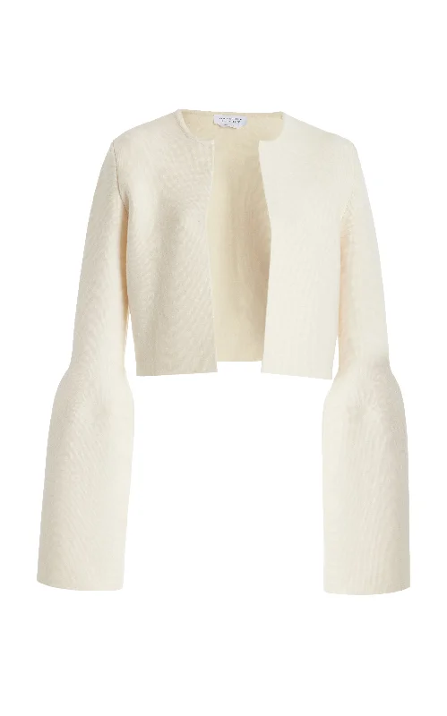 Boho - Chic Festival - Ready Style Katlin Knit Jacket in Ivory Merino Wool